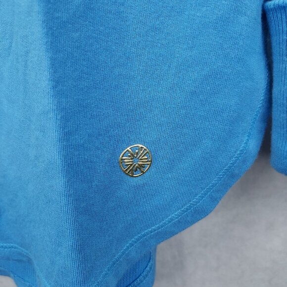 Lilly Pulitzer Kerah Lounge Tee Women's XS Teal Blue Luxletic Long Sleeve Shirt - Picture 3 of 13